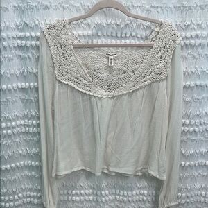 Women's Cream Crochet Top